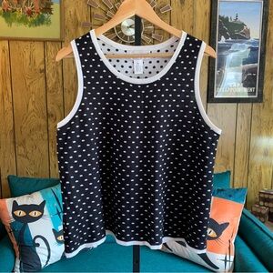 Brownstone Studio Black and White Polka Dot Sleeveless Sweater